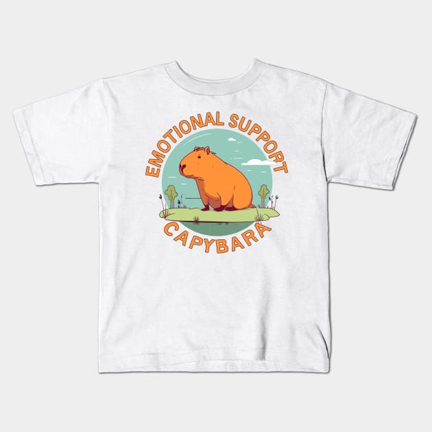 Emotional Support Capybara Kids T-Shirt by DankFutura